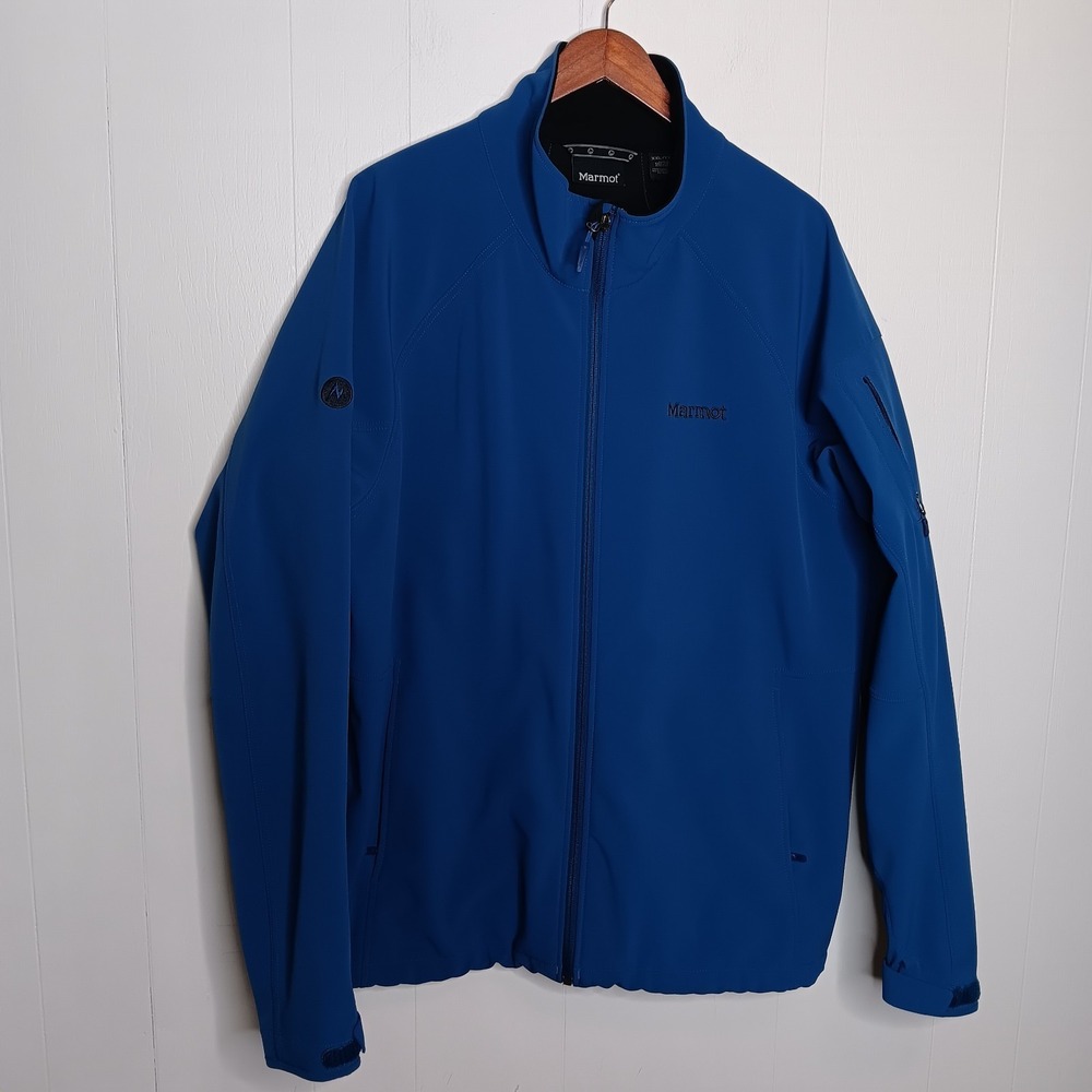 Marmot Gravity Soft Shell Jacket Mens Size 2XL Blue Full Zip Pockets Windproof